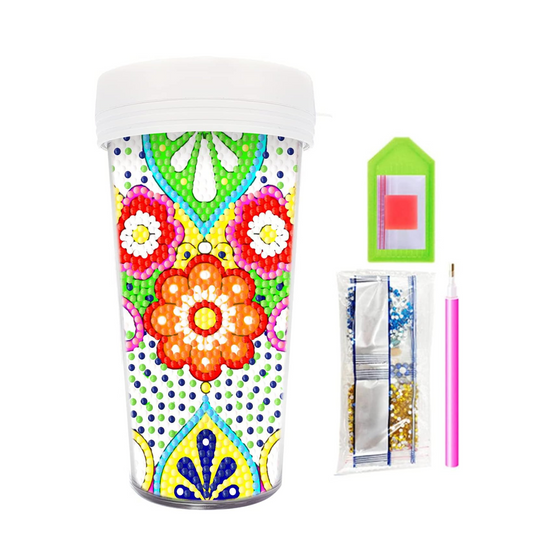 Vaso Pintura con Diamantes - Flores Talavera