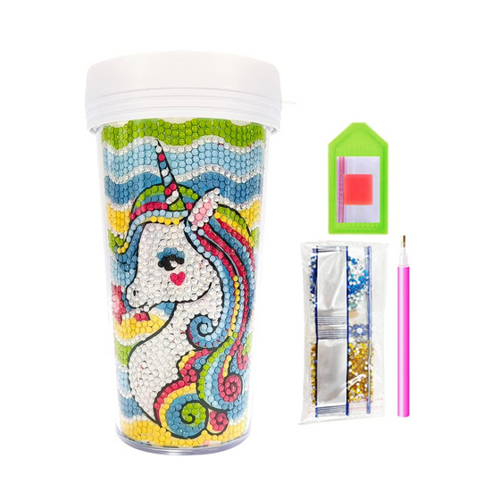 Vaso Pintura con Diamantes - Unicornio