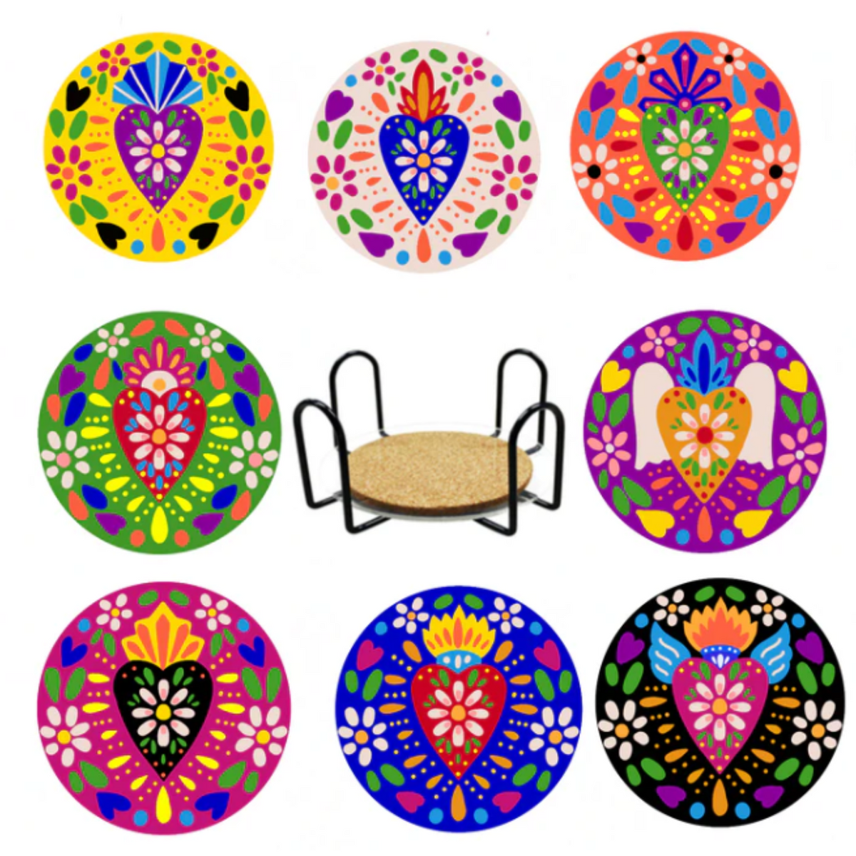 8 Posavasos De Pintura De Diamantes, Posavasos De Arte