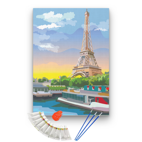 Pintura por números 25x35cm en bastidor Torre Eiffel Paris - Painting by number