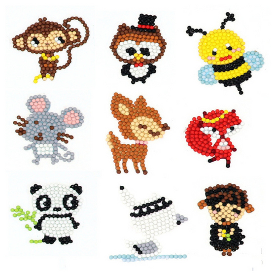 Kit Stickers pintura con diamantes - Animales II