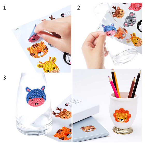 Kit stickers Pintura por Diamantes - Gatito Kitty
