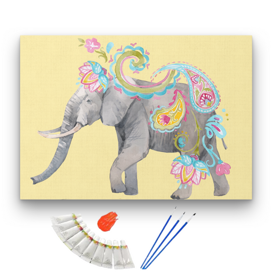 Pintura por números 25x35cm en bastidor Elefante - Painting by number