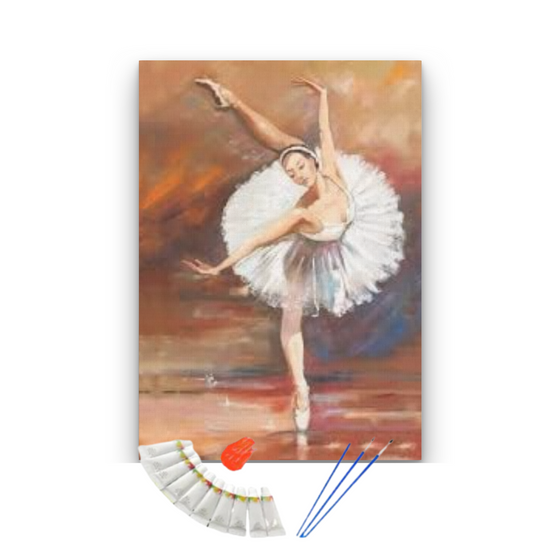 Pintura con números en bastidor 60x75 Ballet - Painting by numbers