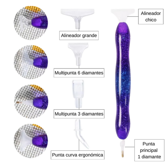 Lapiz Resina Para Diamond painting con 6 puntas intercambiables