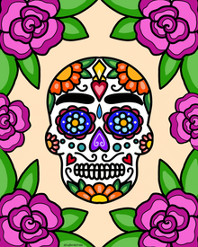  Pintura con diamantes -Calavera